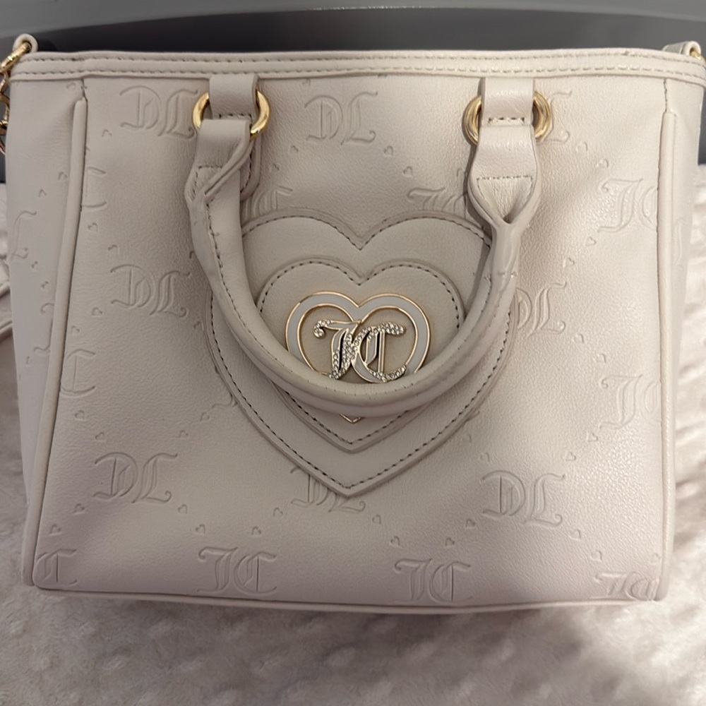 Juicy Couture Cream Crossbody Bag with Heart Detail